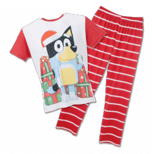 Pijama Navidad 2 Piezas Camiseta Manga Corta Estampada Bluy Y Pantalón BLUEY