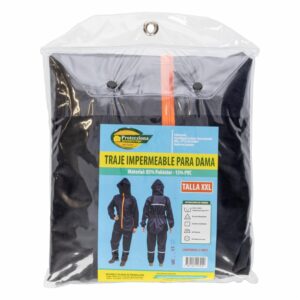 Traje Impermeable Negro Para Dama PROTECZIONA Talla Extra Extra Grande