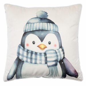 Cojín Navideño Vintage Pingüino KIKEMAR 45X45 Cm
