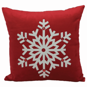 Cojín Navideño Diseño Copo De Nieve Blanco POMAROSA 45X45 CM