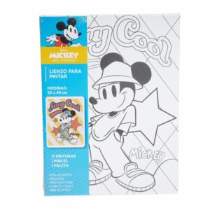 Set Lienzo Pintura Con Pincel Y Paleta Mickey DISNEY 40X30 Cm