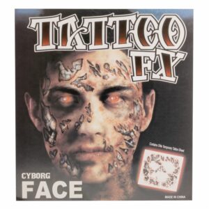 Tatuaje Halloween Facial Cyborg DENVER 23X22 Cm