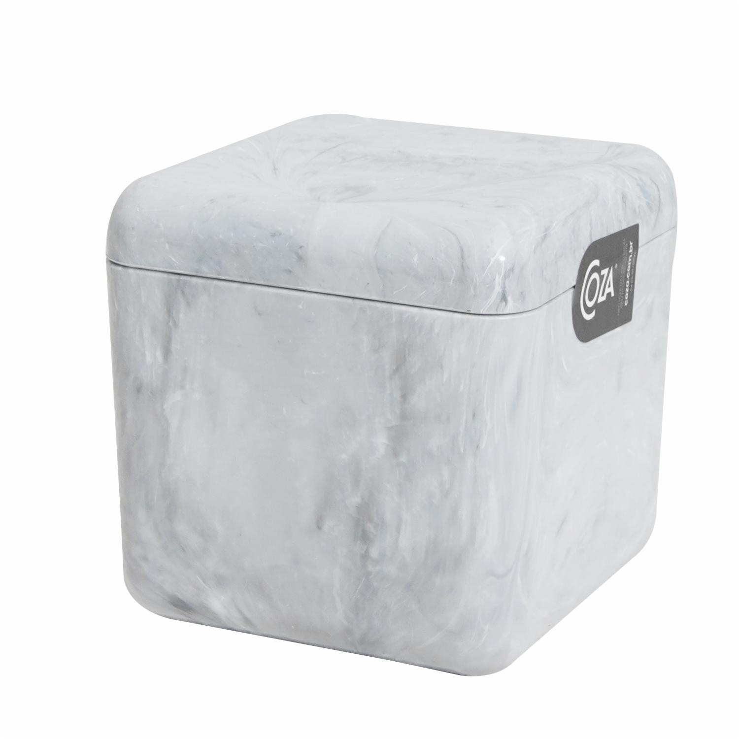 Porta Algodón De Plástico Mármol Blanco COZA Unidad - Imagen 2