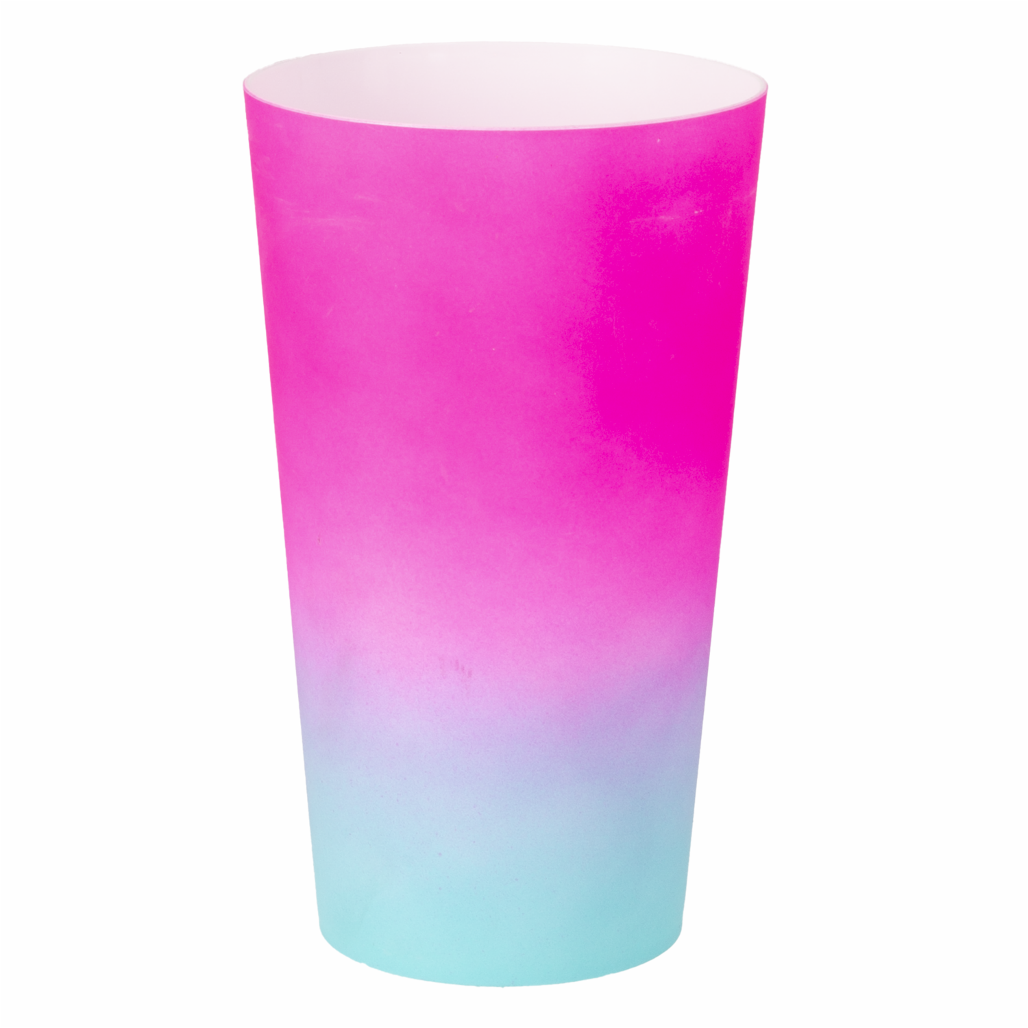 Vaso Plástico Mega Drink Degrade Turquesa Rosa Neón NEOPLAS 550 Ml - Imagen 2