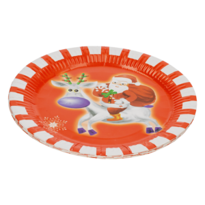 Plato Desechable Navideño 23 Cm Set IMPORTADORA CUMPLEAÑOS X 10 Uds
