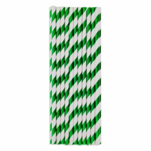 Sorbetes Desechables De Papel Líneas Verdes IMPORTADORA CUMPLEAÑOS X 25 Uds