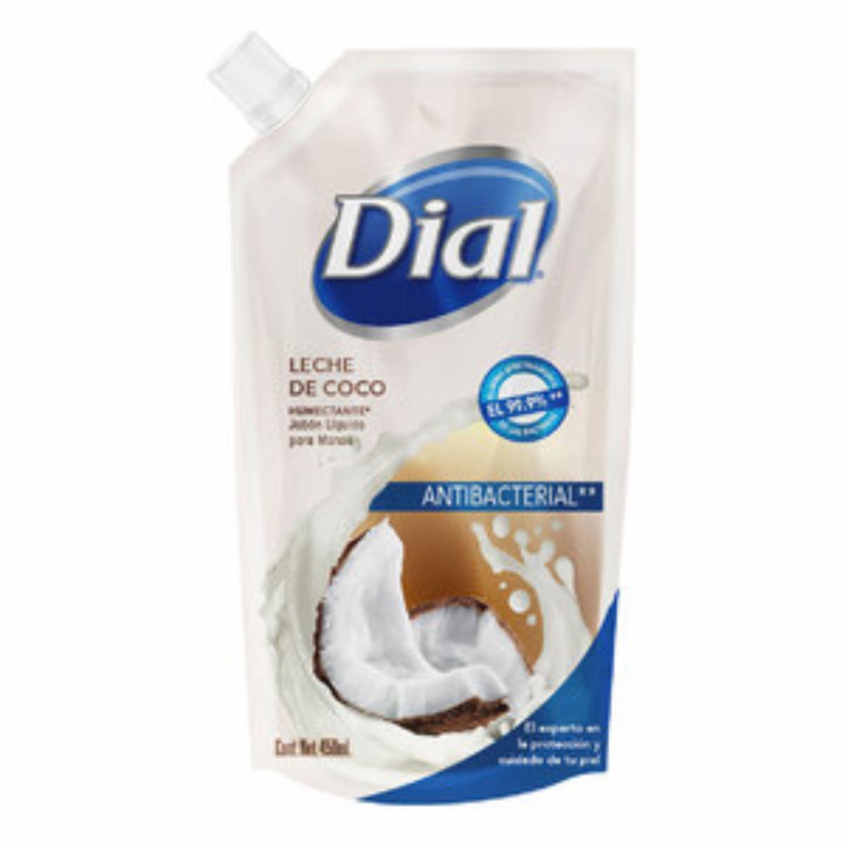 Jabón Líquido Antibacterial Con Leche De Coco DIAL 450 Ml - Megamaxi