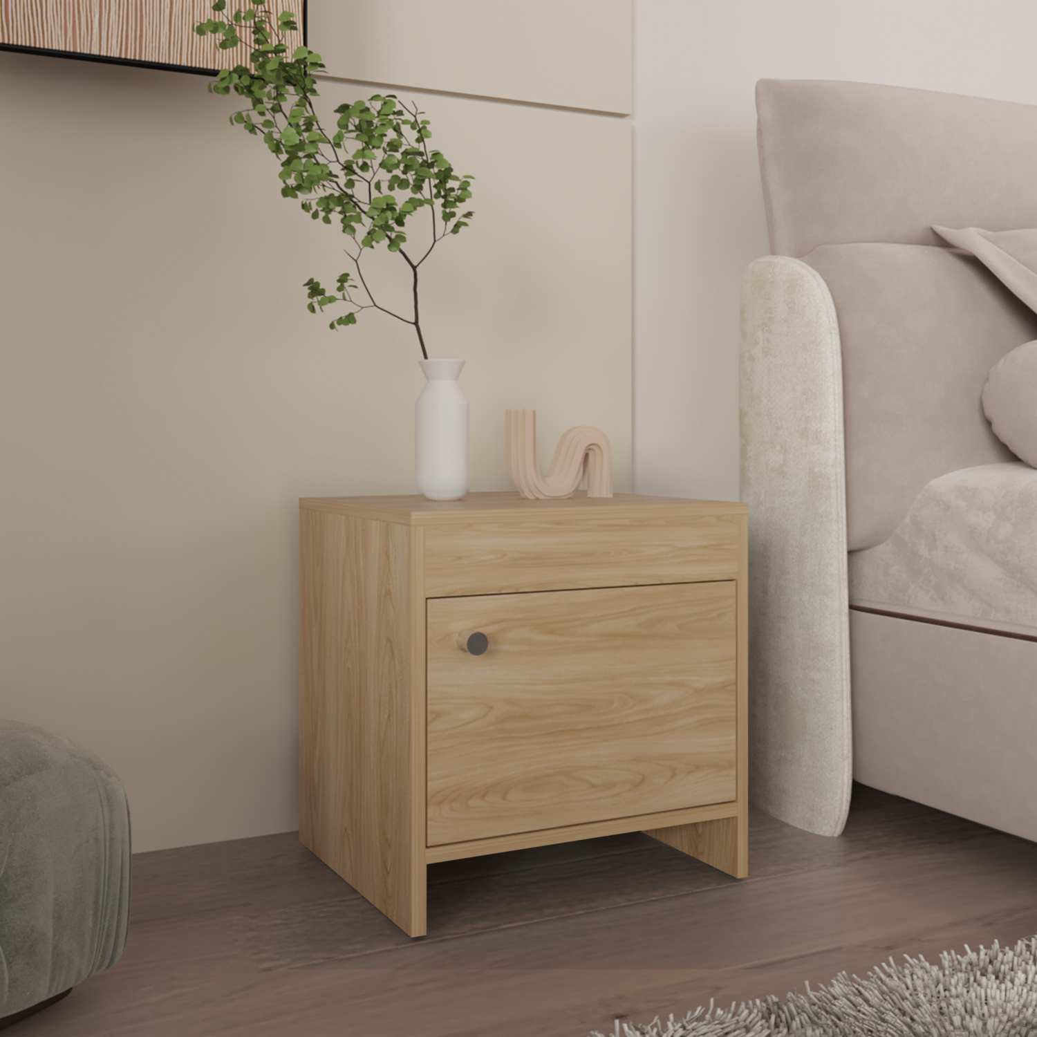 Mesa De Noche Rovere Fresno Europeo RTA MDF - Imagen 4