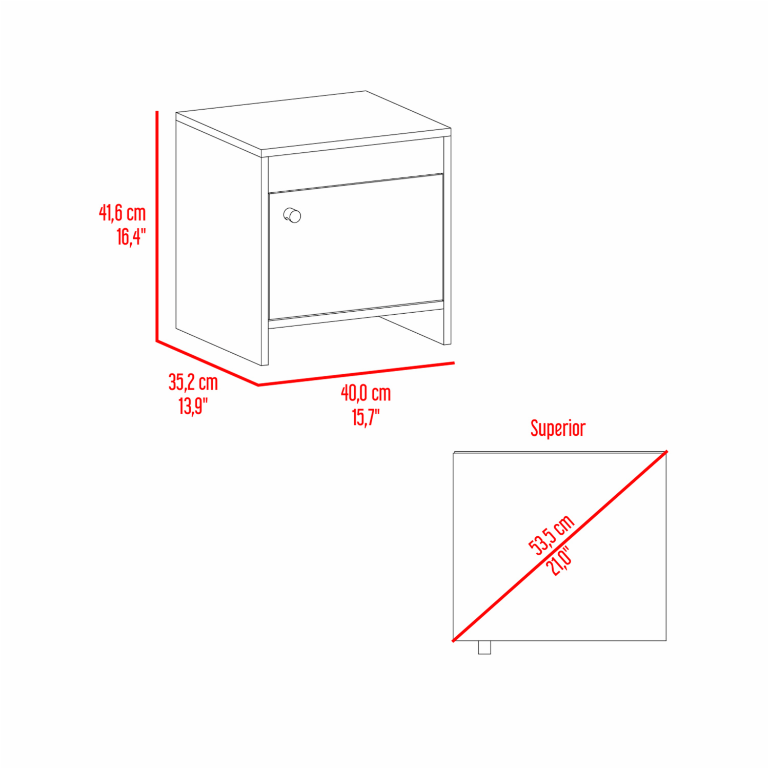 Mesa De Noche Rovere Fresno Europeo RTA MDF - Imagen 7