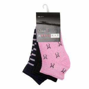Medias Deportivas Tobillera Pack X 3 WELLMAN WOMEN Talla 9-11