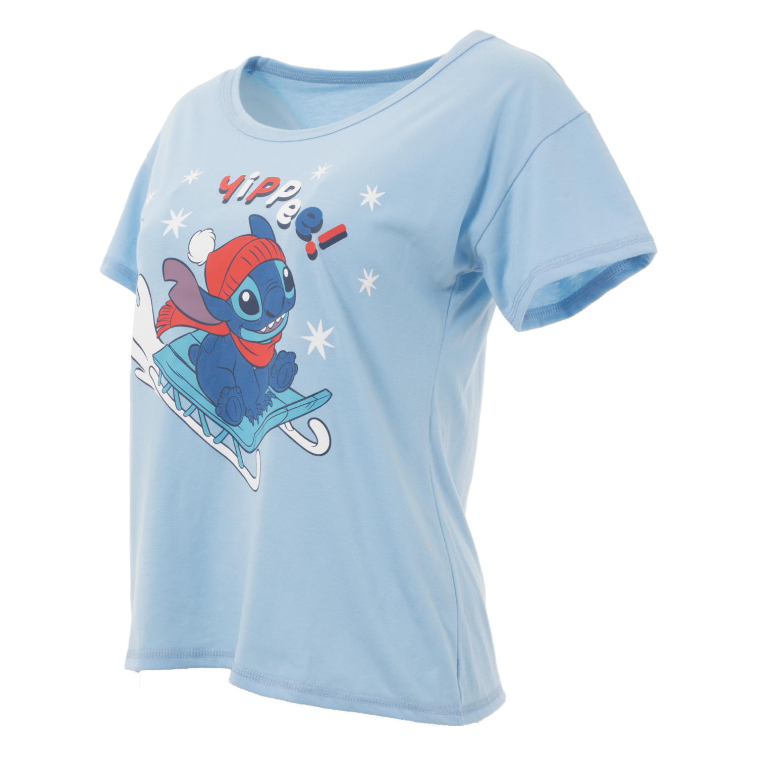 Pijama Navidad Camiseta Manga Corta Short Celeste STITCH - Imagen 4