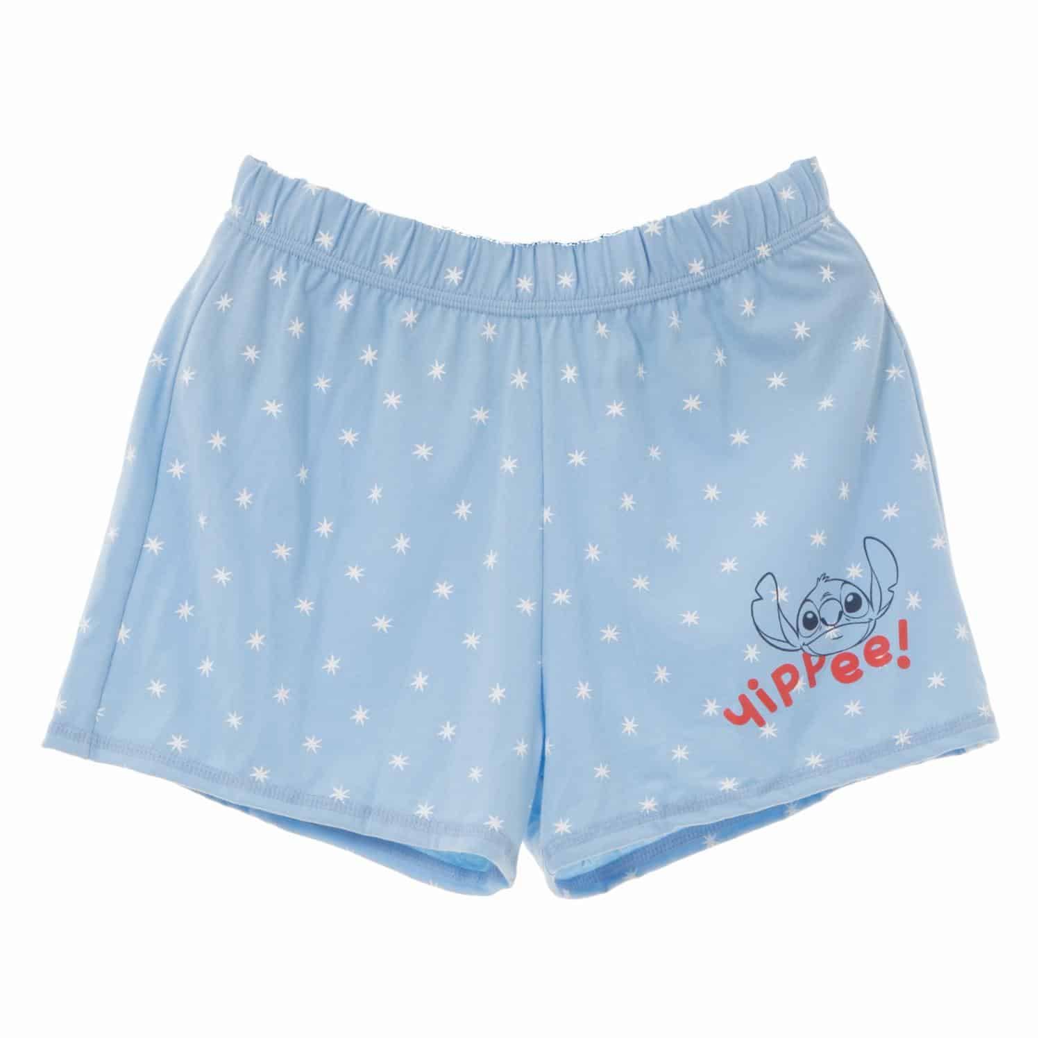 Pijama Navidad Camiseta Manga Corta Short Celeste STITCH - Imagen 5