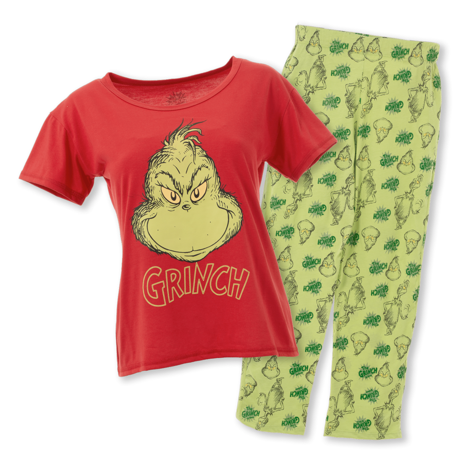Pijama Navidad Camiseta Y Pantalón Rojo Y Verde GRINCH - Imagen 2