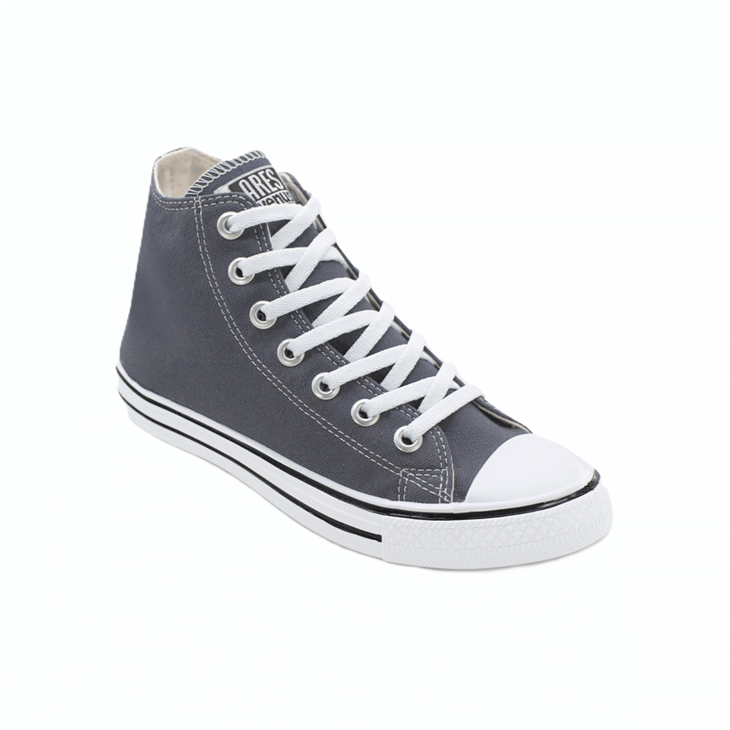 Zapatos De Lona Ares Tobillo Alto Gris Y Blanco VENUS