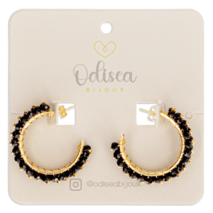 Argollas Melina Negro ODISEA BIJOUX Unidad