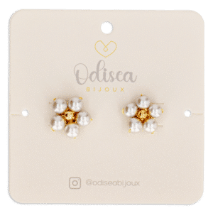 Aretes Flor M Gris ODISEA BIJOUX Unidad