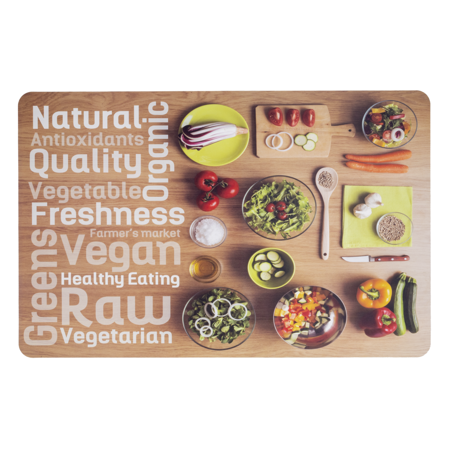 Set Individuales Y Posavasos Vegetales FREE HOME 43.5X28.2 Cm