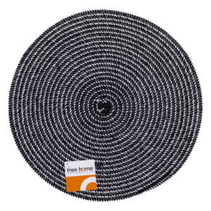 Individual Redondo Tejido Vicky Negro FREE HOME 38 Cm