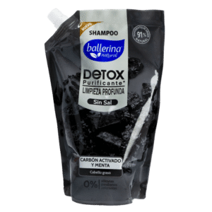 Shampoo Para Cabello Detox Purificante Carbón Activado Y Menta Doypack BALLERINA 750 Ml
