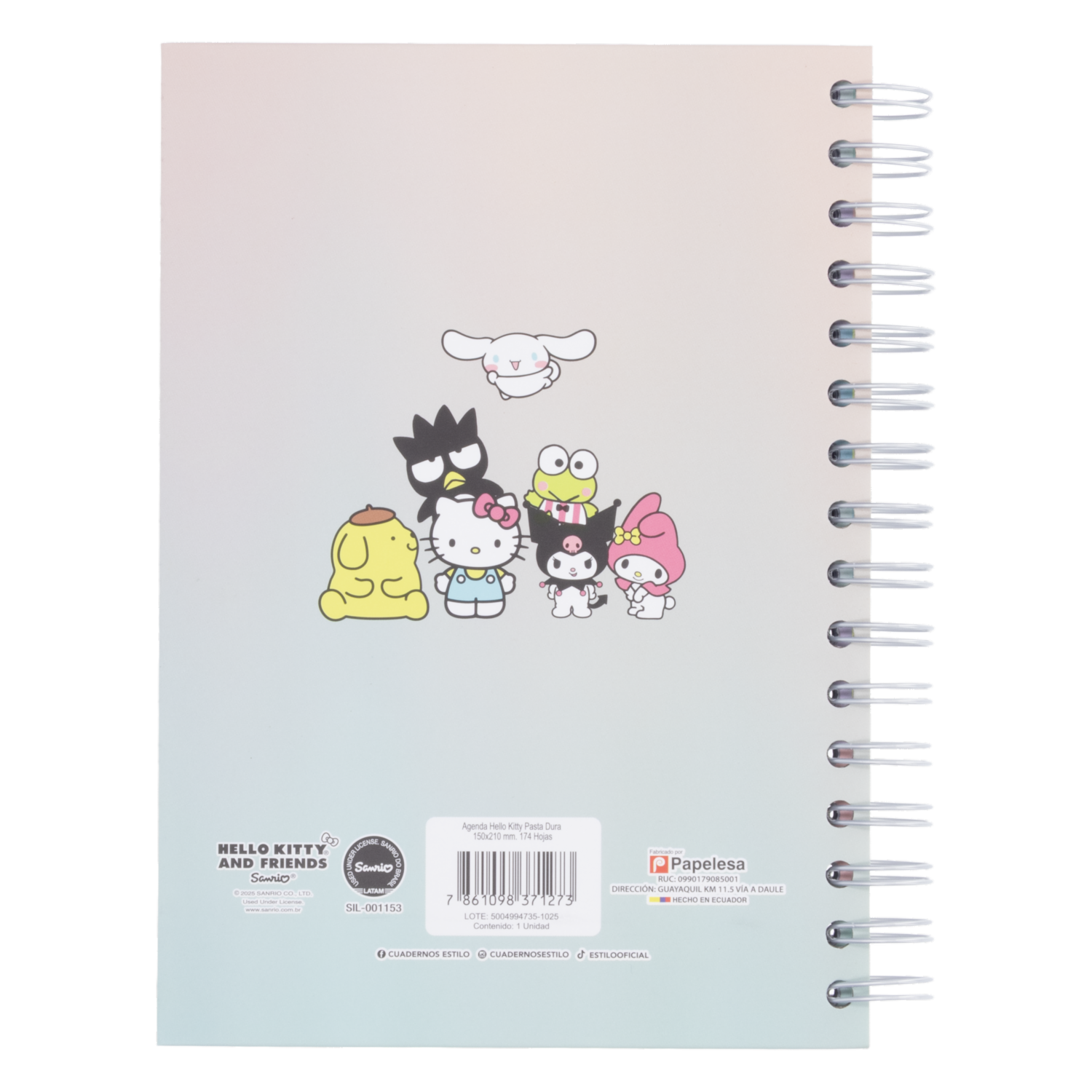 Agenda 174H 15X21 Hello Kitty And Friends SANRIO 2026 - Imagen 2