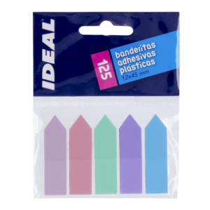 Banderitas Adhesivas Plásticas Colores Pasteles IDEAL 12X45MM