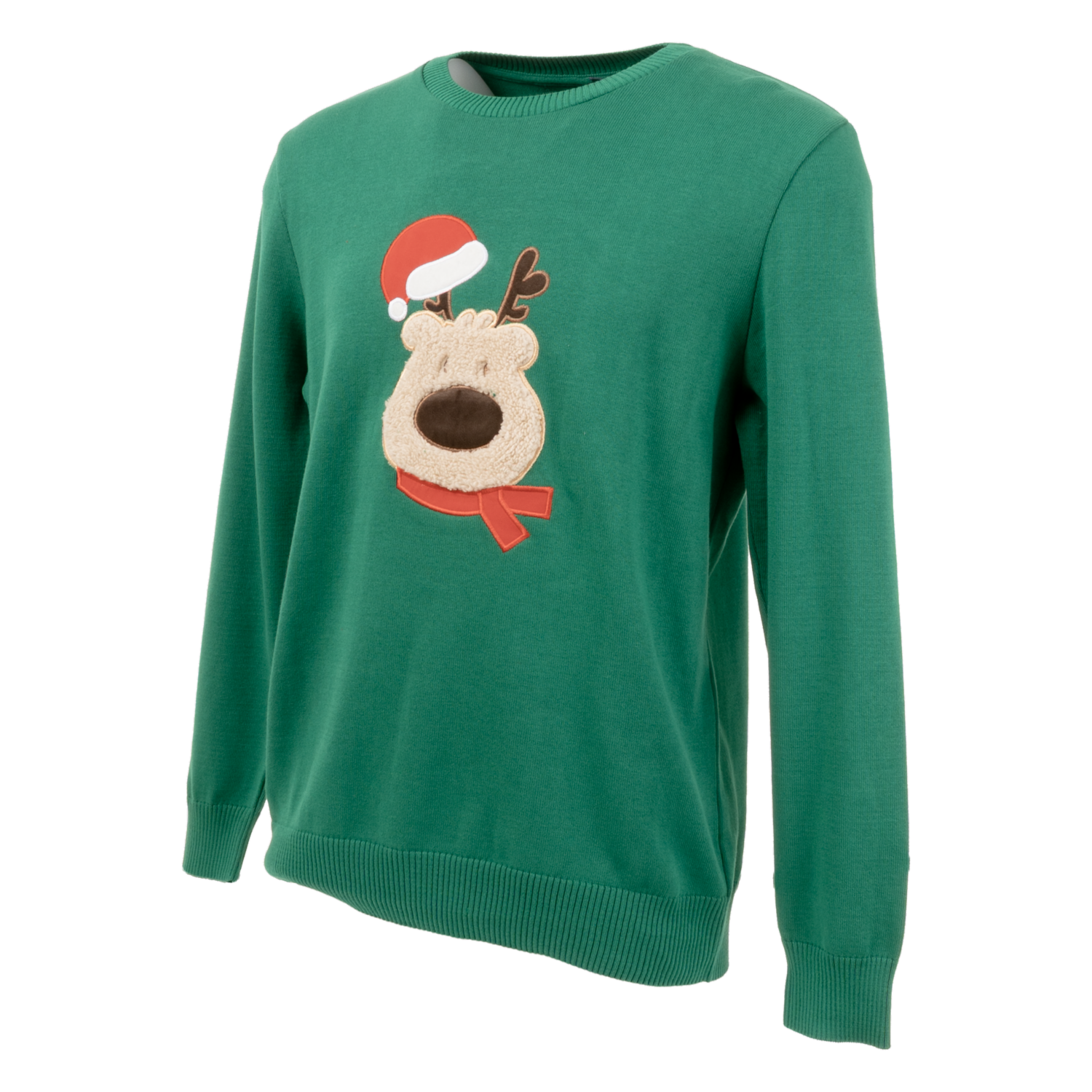 Sweaters Navidad Con Diseño De Reno Mangas Largas Cuello Redondo BLUE - Imagen 3