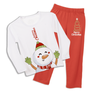 Pijama Navidad Familia 2 Piezas Camiseta Estampado Muñeco De Nieve Y Pantalón GYM KIDS