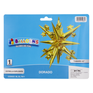 Globo Metalico Estrella Explosión Dorado BALLOONS 42"