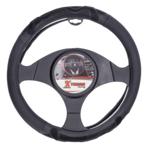 Forro De Volante Cuerina Con Pvc Negro Poroso Con Malla Negro XTREAM RACING 85Mm