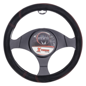 Forro De Volante Micro Fibra Negro Con Rojo Costura Soport XTREAM RACING 85Mm