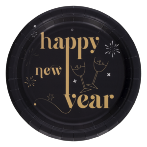 Platos De Papel Diseño New Year X 8 Uds IMPORTADORA CUMPLEAÑOS 18 Cm