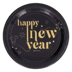Platos De Papel Diseño New Year X 8 Uds IMPORTADORA CUMPLEAÑOS 23 Cm