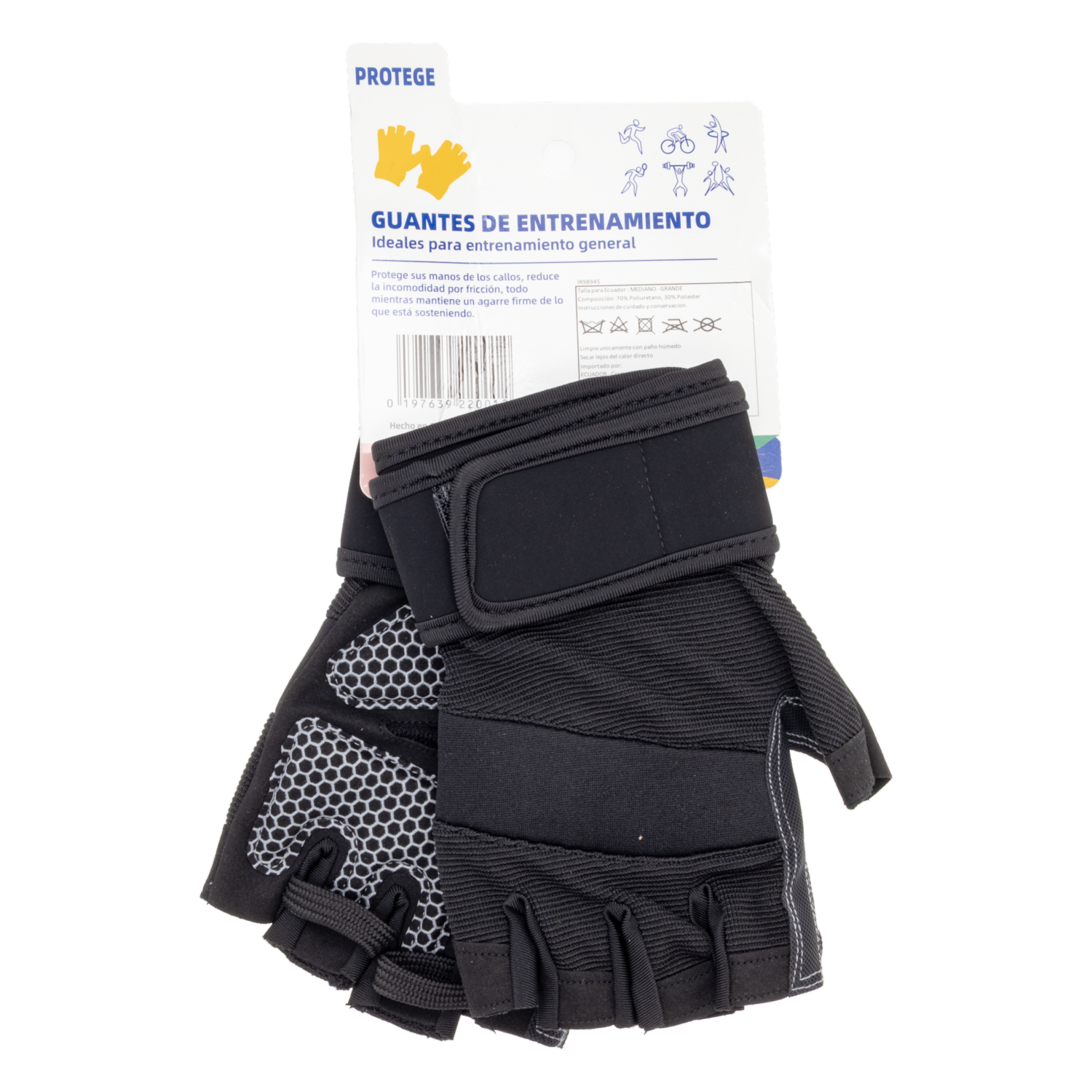 Guantes De Ejercicios Negro Para Entrenamiento General IRON MAN Mediano