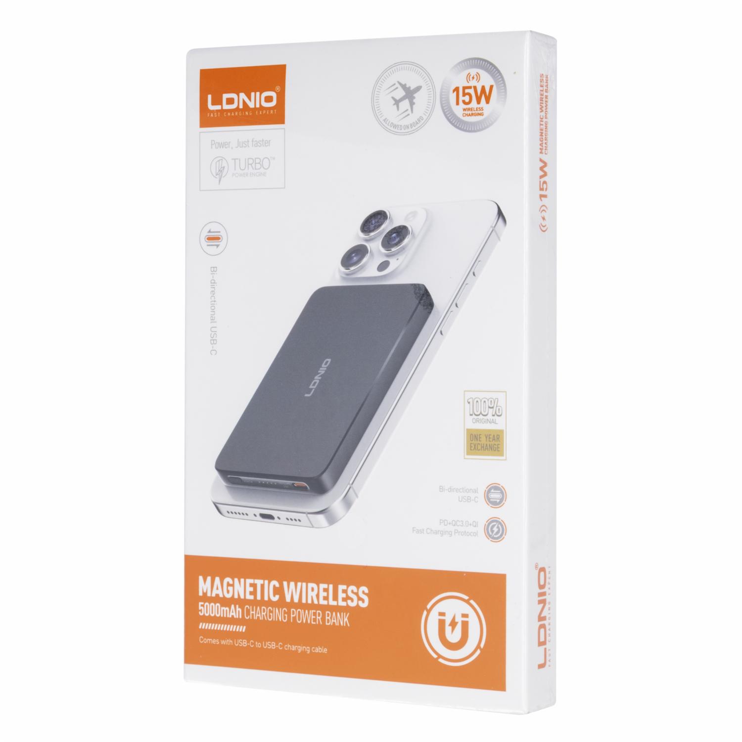 Power Bank Inalámbrico Magnético Carga Rápida PQ28 5000 mAh LDNIO 15 W - Imagen 2