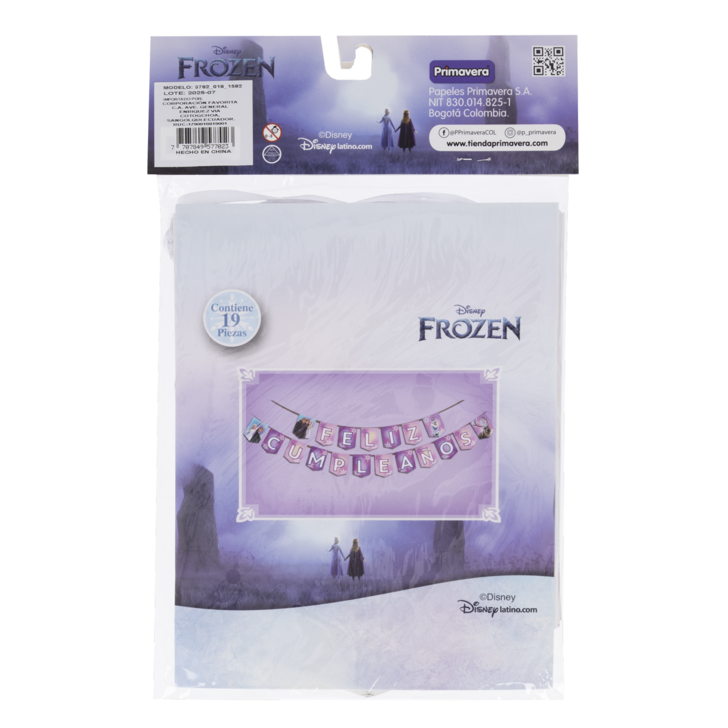 Letrero De Cumpleaños Diseño Frozen DISNEY 1 Pieza - Imagen 2