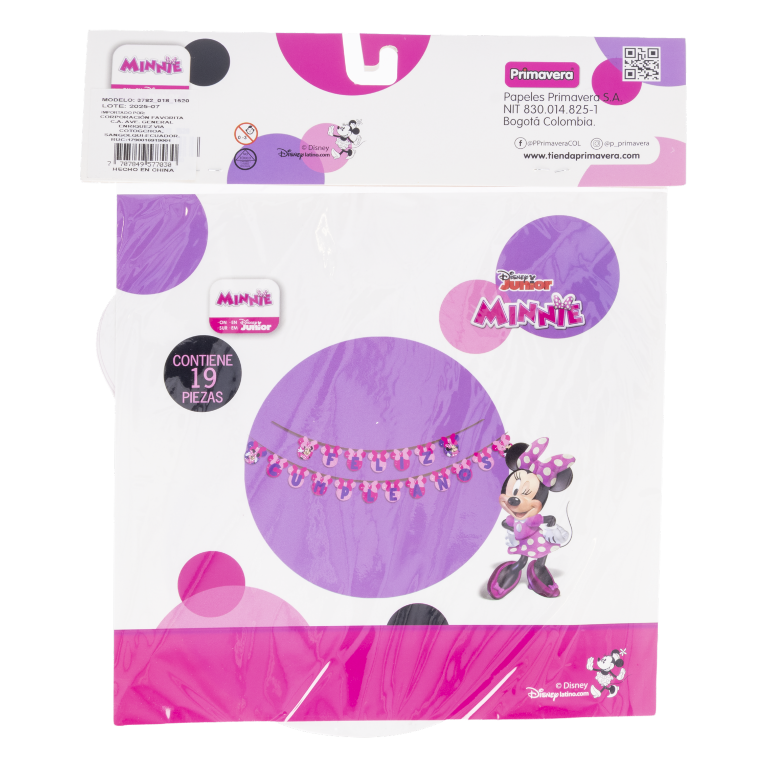 Letrero Letrero Cumpleanos Minnie DISNEY 19 Piezas - Imagen 2