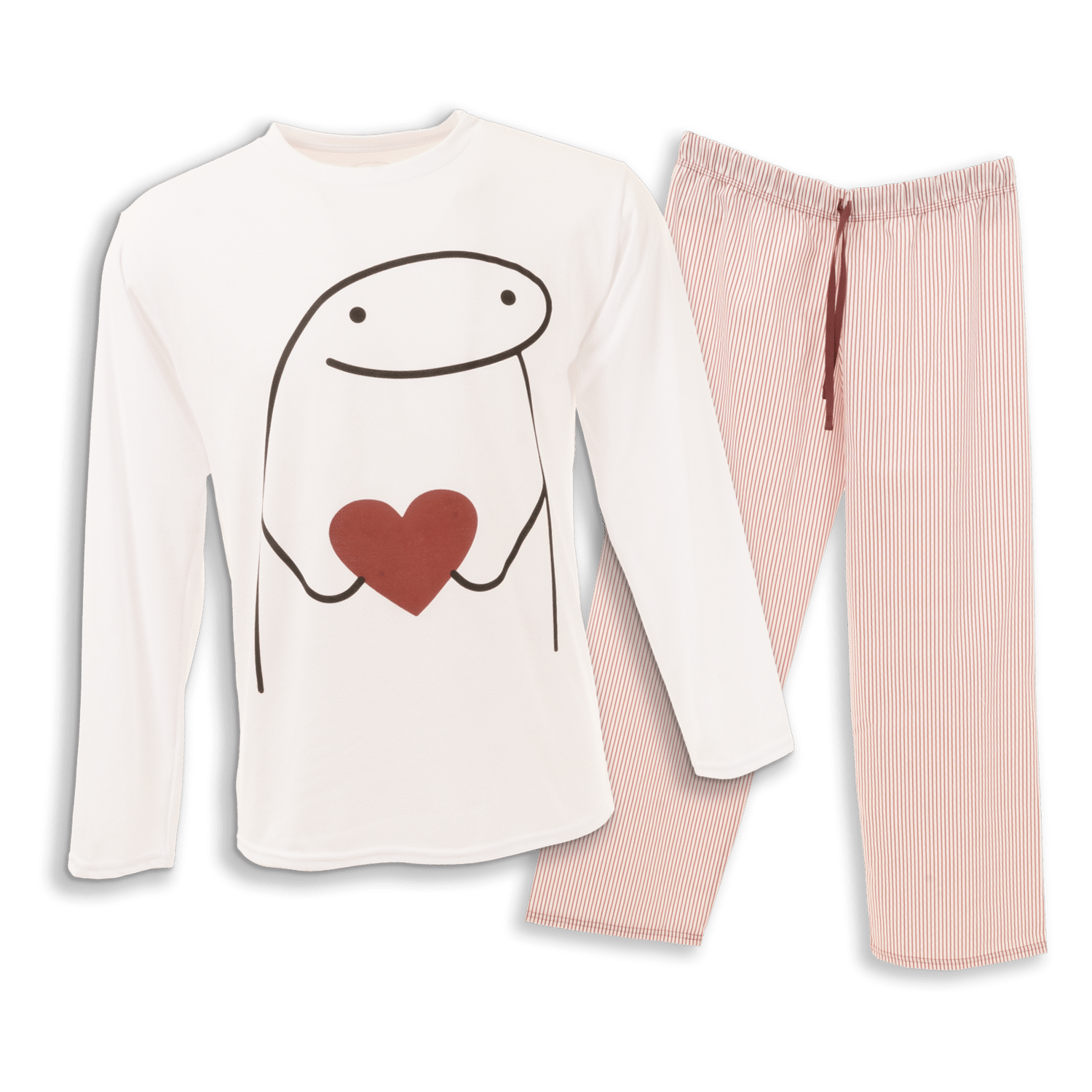 Pijama 2 Piezas Camiseta Mangas Largas Cuello Redondo Y  Cintura Elástica GYM