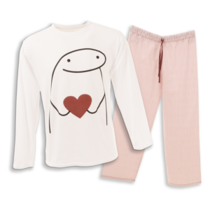 Pijama 2 Piezas Camiseta Mangas Largas Cuello Redondo Y Cintura Elástica GYM