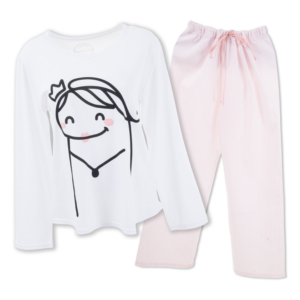 Pijama 2 Piezas Camiseta Mangas Largas Cuello Redondo Y Pantalón BAMBOLOO