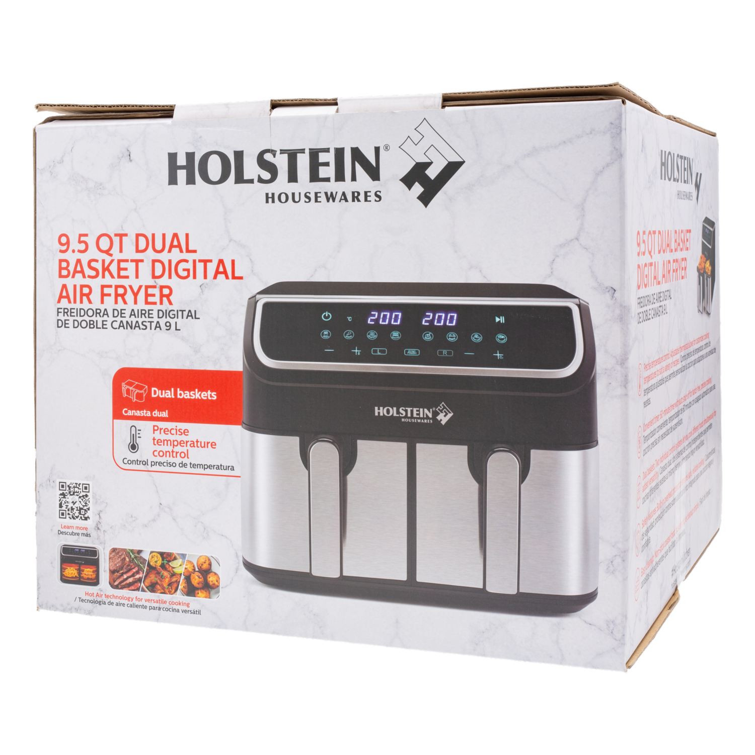 Air Fryer Digital Doble Canasta HOLSTEIN 9 Litros - Imagen 4