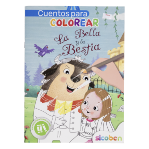 Libro Cuentos Para Colorear La Bella Y La Bestia SICOBEN 48 Páginas