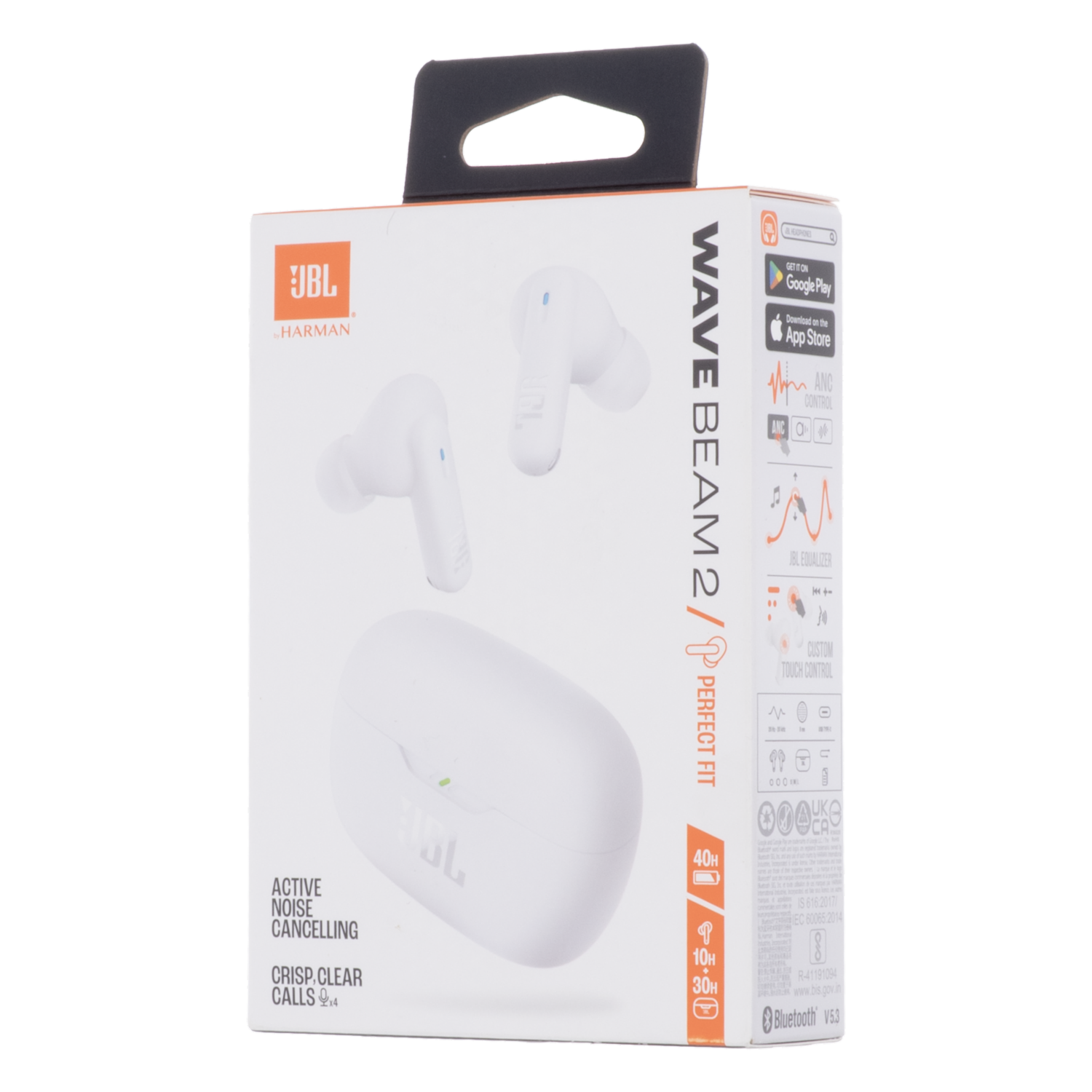 Audífonos Wave Beam 2 Tws White JBL Inalámbrico