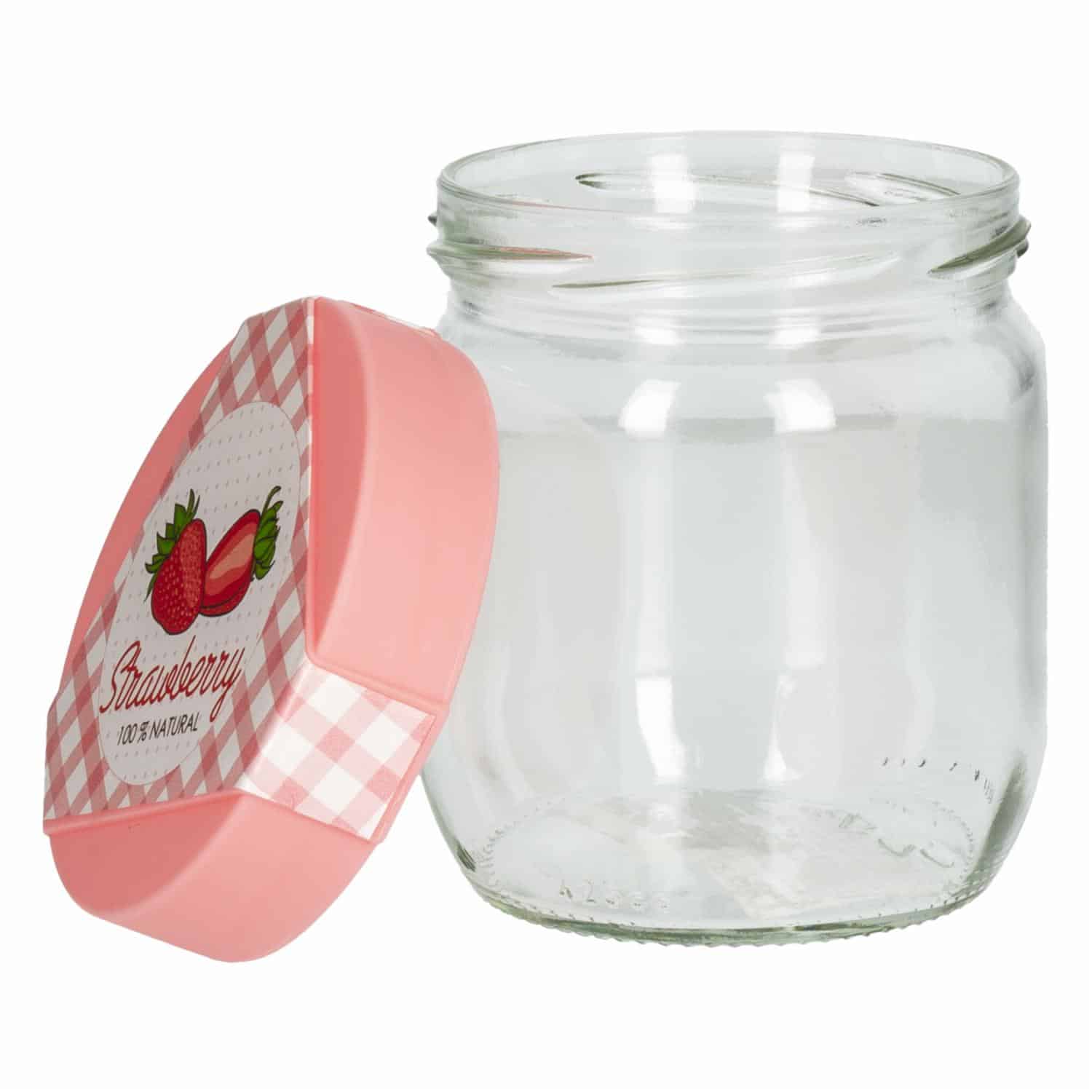 Frasco Tapa Rosa Diseño Frutilla Mediano HEREVIN