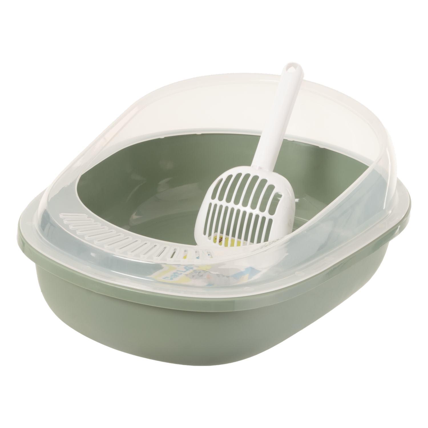 Arenero Verde Con Cubierta Transparente Bordes País PET STAR 51*38*H21Cm
