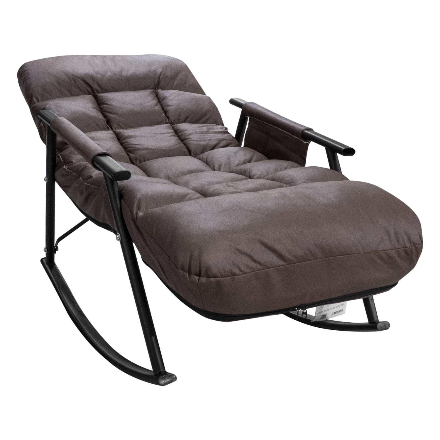 Sillón Mecedor Con Bolsillo Café SKYLARK Textil Y Metal
