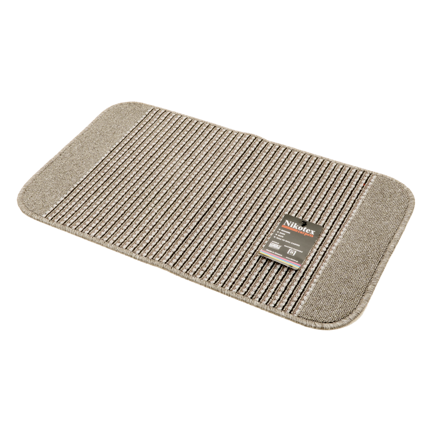 Alfombra De Área Revenna Líneas Gris NIKOTEX 80X50 Cm