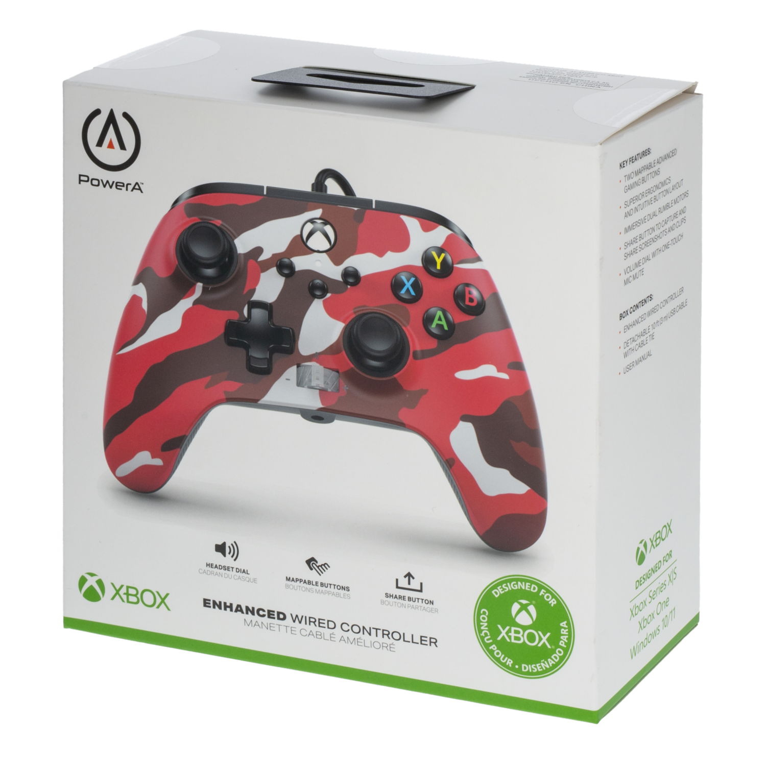Control Xbox Series X/S Rojo Camuflaje POWER A Alámbrico