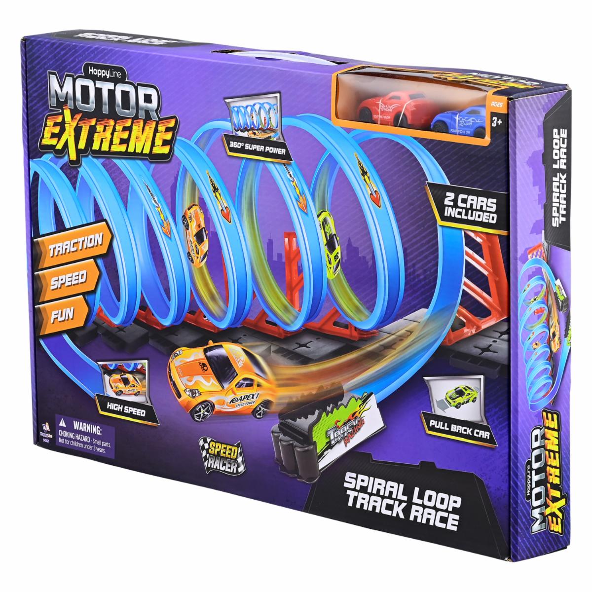 Pista Con Lanzador MOTOR EXTREME Incluye 2 Vehículos