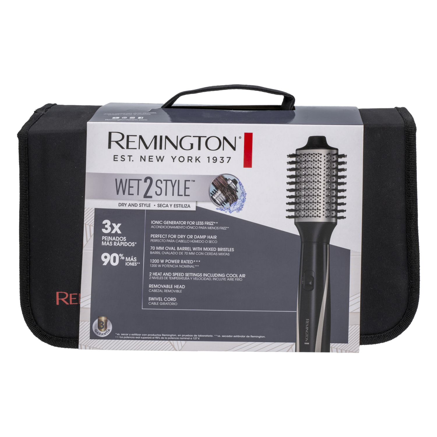 Cepillo De Cabello Aire Wet2Style Rosado REMINGTON 1200 Watts