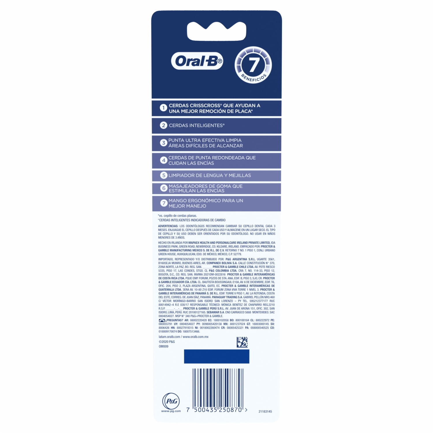 Cepillo Dental Suave 7 Beneficios Advanced ORAL-B 3 Uds